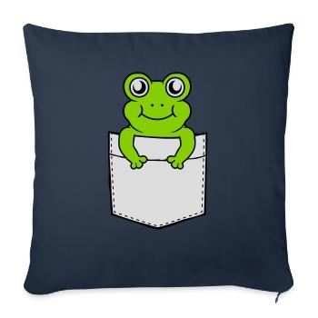 Breast pocket small sweet frog - Sofa pillowcase 17,3'' x 17,3'' (45 x 45 cm) - navy - Front