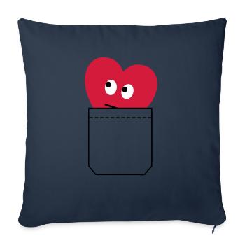 cœur - Housse de coussin décorative 45 x 45 cm - bleu marine - Devant