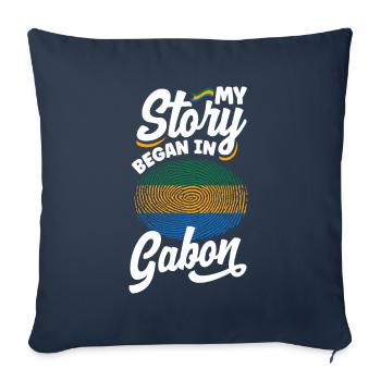 Gabonais Gabon Drapeau gabonais Mon histoire a commencé en - Housse de coussin décorative 45 x 45 cm - bleu marine - Devant