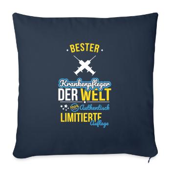 Meilleure infirmière du monde - 100 % authentique - Housse de coussin décorative 45 x 45 cm - bleu marine - Devant