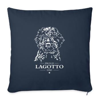 Lagotto Papa Chien Chien Lagotto Romagnolo Wilsigns - Housse de coussin décorative 45 x 45 cm - bleu marine - Devant