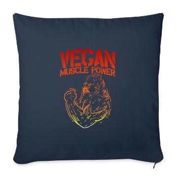 Vegan | Fitness | Bodybuilding | Force - Sofa pillowcase 17,3'' x 17,3'' (45 x 45 cm) - navy - Front