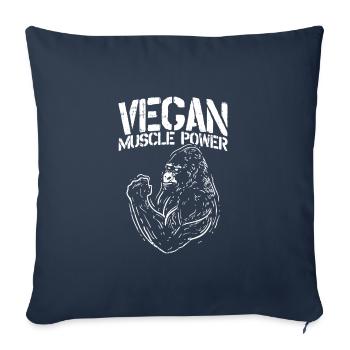 | végétalien | de remise en forme | de musculation | d’alimentation Sport - Housse de coussin décorative 45 x 45 cm - bleu marine - Devant