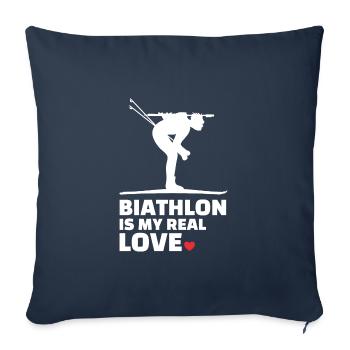 I love Biathlon Stylish Biathlon Silhouette - Sofa pillowcase 17,3'' x 17,3'' (45 x 45 cm) - navy - Front