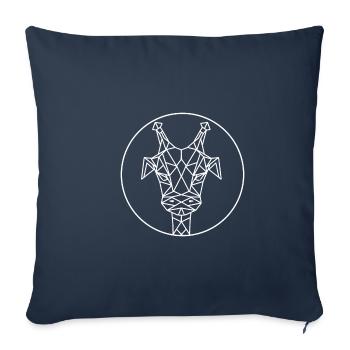Géo-girafe - Housse de coussin décorative 45 x 45 cm - bleu marine - Devant