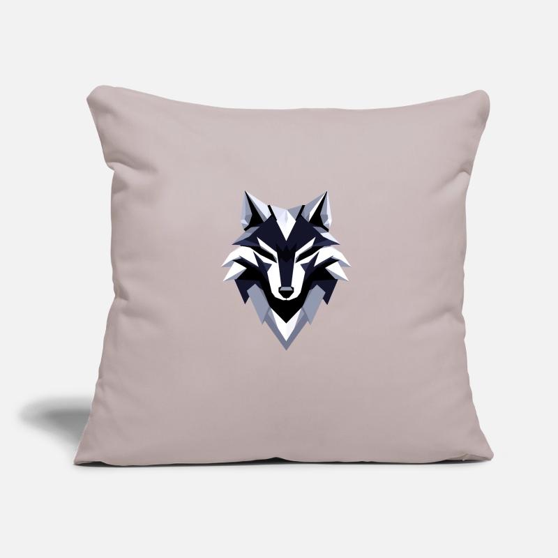 Conception du logo Wolf Low Poly Housse de coussin décorative 45 x 45 cm