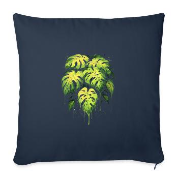 Monstera Deliciosa Amoureux des plantes Lady Daddy Botanica - Housse de coussin décorative 45 x 45 cm - bleu marine - Devant
