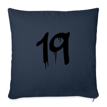 19 - Housse de coussin décorative 45 x 45 cm - bleu marine - Devant