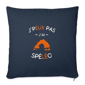 J'peux pas j'ai Spéléo - Housse de coussin décorative 45 x 45 cm - bleu marine - Devant