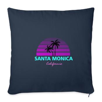Santa Monica California pink / türkis - Sofakissenbezug 45 x 45 cm - Navy - Vorne