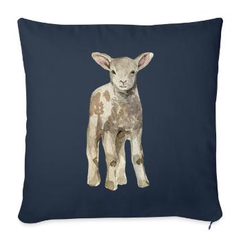 Mouton bébé - Housse de coussin décorative 45 x 45 cm - bleu marine - Devant