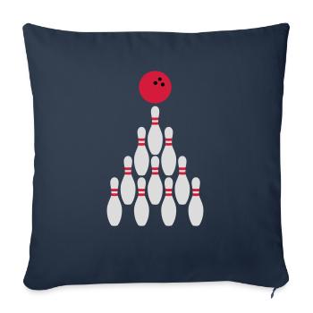 Bowling Kegeln Ball Design - Sofakissenbezug 45 x 45 cm - Navy - Vorne