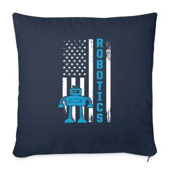 Robotique Drapeau Américain USA Droid Builder 4ème De Ju - Housse de coussin décorative 45 x 45 cm - bleu marine - Devant