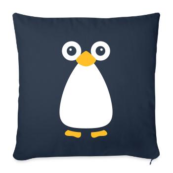 Vecteur mignon pingouin - Housse de coussin décorative 45 x 45 cm - bleu marine - Devant