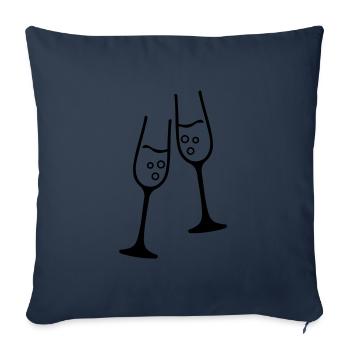 sekt glas - Sofakissenbezug 45 x 45 cm - Navy - Vorne