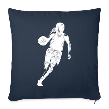 Basketball Woman - Sofa pillowcase 17,3'' x 17,3'' (45 x 45 cm) - navy - Front