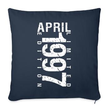 Avril 1997 Avril cadeau anniversaire 1997 - Housse de coussin décorative 45 x 45 cm - bleu marine - Devant