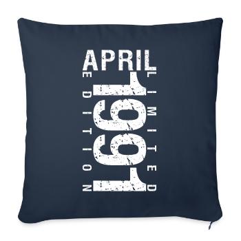 Avril 1991 Avril cadeau anniversaire 1991 - Housse de coussin décorative 45 x 45 cm - bleu marine - Devant