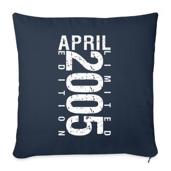 Avril 2005 Avril cadeau anniversaire 2005 - Housse de coussin décorative 45 x 45 cm - bleu marine - Devant