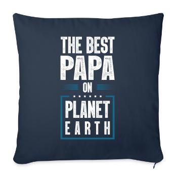Meilleure citation de papa Fête des pères - Housse de coussin décorative 45 x 45 cm - bleu marine - Devant