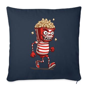 Creepy Popcorn Monster Halloween Movie Night - Sofa pillowcase 17,3'' x 17,3'' (45 x 45 cm) - navy - Front