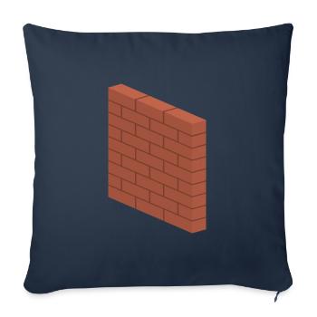 Brick Wall - Construction Masonry Building Mason - Housse de coussin décorative 45 x 45 cm - bleu marine - Devant