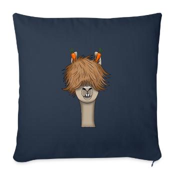Cadeau d'amoureux des animaux alpaga lama lama cool - Housse de coussin décorative 45 x 45 cm - bleu marine - Devant
