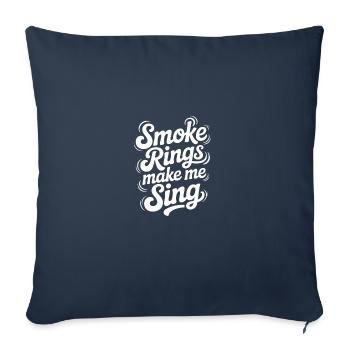 Smoke Rings Make Me Sing Meat Smoking - Sofa pillowcase 17,3'' x 17,3'' (45 x 45 cm) - navy - Front