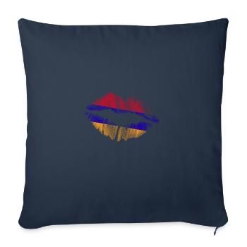 Arménie Arménie Arménie drapeau Arménien Cadeau - Housse de coussin décorative 45 x 45 cm - bleu marine - Devant
