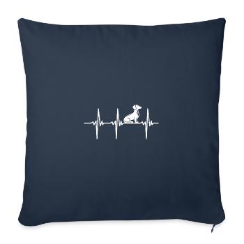 Battement de cœur pour les chiens teckels fidèles - Housse de coussin décorative 45 x 45 cm - bleu marine - Devant