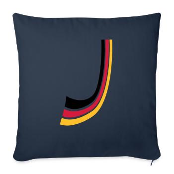 Lignes de proue Allemagne drapeau - Housse de coussin décorative 45 x 45 cm - bleu marine - Devant