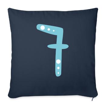Number 7 - Sofa pillowcase 17,3'' x 17,3'' (45 x 45 cm) - navy - Front