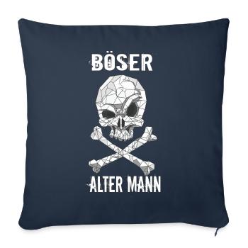 Böser Alter Mann Totenkopf - Sofakissenbezug 45 x 45 cm - Navy - Vorne