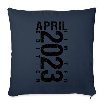 Anniversaire Avril 2023 Avril né en Avril 2023 - Housse de coussin décorative 45 x 45 cm - bleu marine - Devant