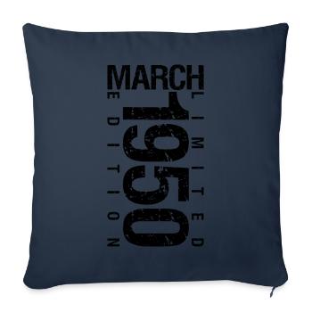 Anniversaire Mars 1950 Mars né en Mars - Housse de coussin décorative 45 x 45 cm - bleu marine - Devant