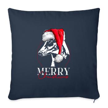 Santa SHORTHAIR COLLIE Merry Christmas Dog Wilsigns - Sofa pillowcase 17,3'' x 17,3'' (45 x 45 cm) - navy - Front