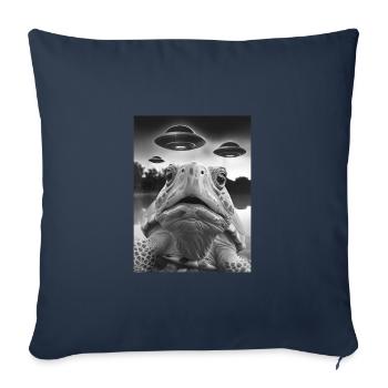 Drôle Tortue Graphic Tee OVNI Bizarre - Housse de coussin décorative 45 x 45 cm - bleu marine - Devant