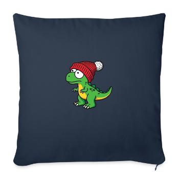 Green T-Rex Baby Dino Dinosaur Beanie Hat - Sofa pillowcase 17,3'' x 17,3'' (45 x 45 cm) - navy - Front