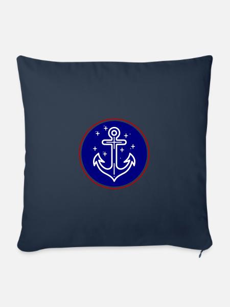 Anker Schifffahrt Symbol - Sofakissenbezug 45 x 45 cm - Navy