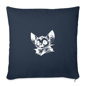 Creepy Cute Bat Baby Pencil Sketch - Sofa pillowcase 17,3'' x 17,3'' (45 x 45 cm) - navy - Front