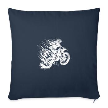 Sports d’aventure motocross Hobby Style Dessin - Housse de coussin décorative 45 x 45 cm - bleu marine - Devant
