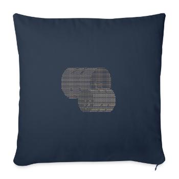 Ein Heuballen auf dem Bauernhof karriert ASCII - Sofakissenbezug 45 x 45 cm - Navy - Vorne