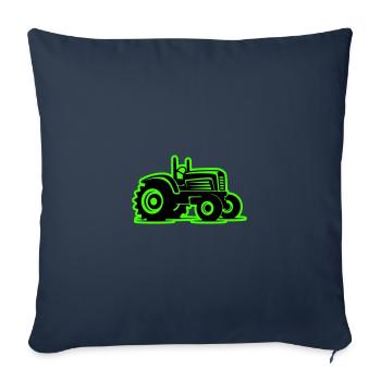 Icône de l’agriculture tracteur - Housse de coussin décorative 45 x 45 cm - bleu marine - Devant