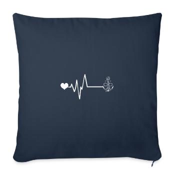 Ancrer le pouls du rythme cardiaque - Housse de coussin décorative 45 x 45 cm - bleu marine - Devant
