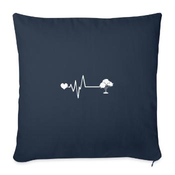 arbre, pouls, battement de cœur, environnement - Housse de coussin décorative 45 x 45 cm - bleu marine - Devant