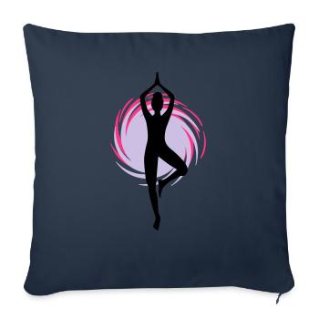 Yoga - Yoga - Pilates - Power Yoga - Sport - 3C - Housse de coussin décorative 45 x 45 cm - bleu marine - Devant