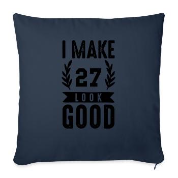Belle apparence 27 - Housse de coussin décorative 45 x 45 cm - bleu marine - Devant