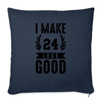 Belle apparence 24 - Housse de coussin décorative 45 x 45 cm - bleu marine - Devant