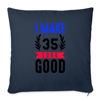 Belle apparence 35 - Housse de coussin décorative 45 x 45 cm - bleu marine - Devant