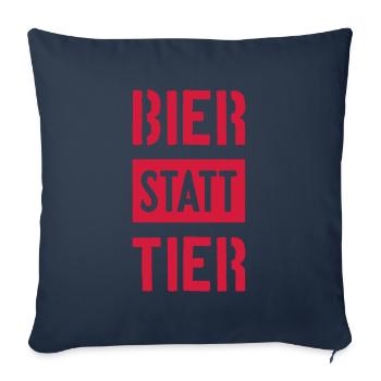BIER STATT TIER VEGAN - Sofakissenbezug 45 x 45 cm - Navy - Vorne